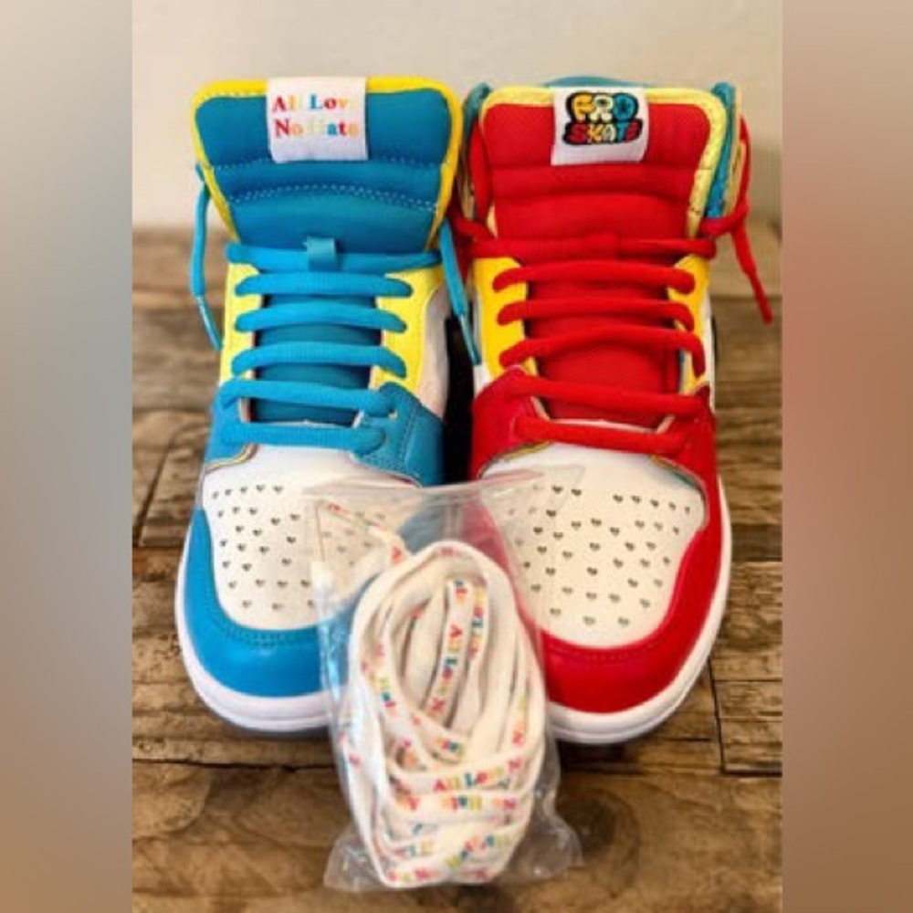 Nike Kids Colorblock Sneakers in Blue, Red, Yellow, White